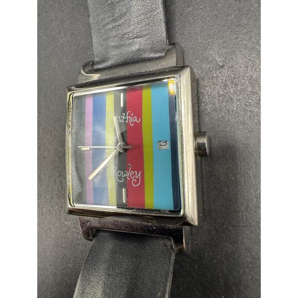 Cynthia Rowley Watch Cr442 Multicolor Black Leather Band Stainless Steel Case main image 9
